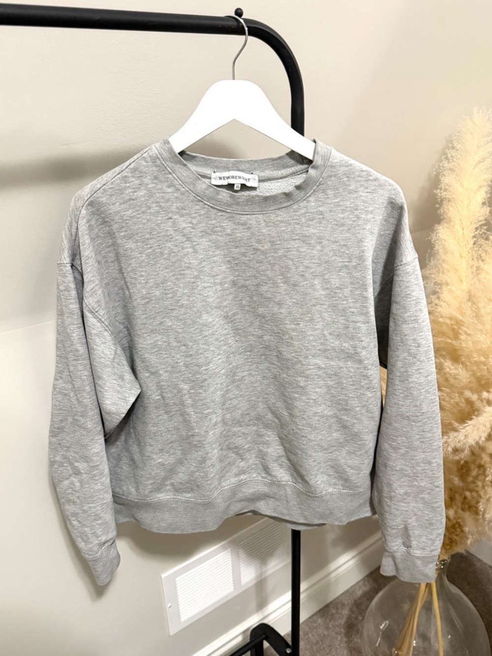 Revolve WeWoreWhat Grey Crewneck Sweatshirt | Minimalist Pullover